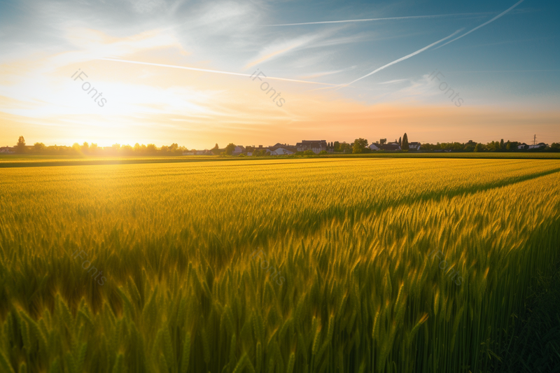 秋水稻田作物夕阳西下农作物丰收秋收实拍摄影图,高清,摄影图,摄影图片,图片大全,摄影图免费下载